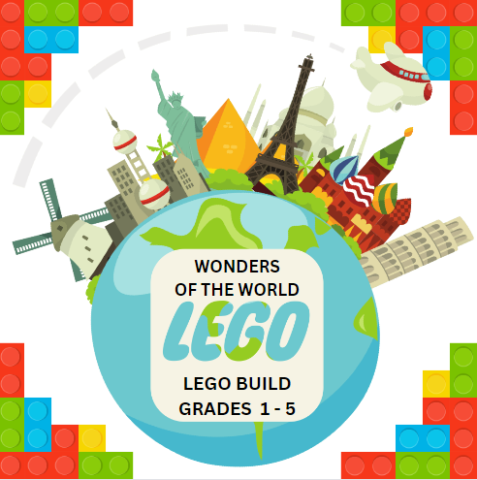 globe with lego buildings and informational text grades 1-5