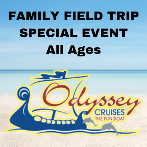 image of a greek boat and reads family field trip special event all ages