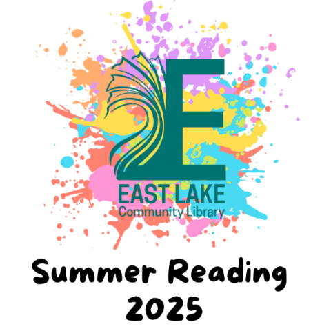 summer reading 2025 ELCL Logo with paint splatters