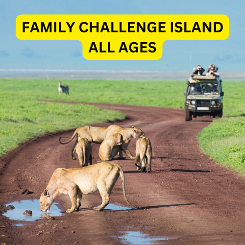 African Safari Jeep with Lions