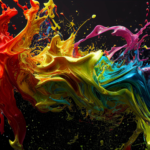 splattered multicolor paint